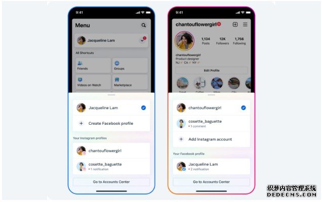 Meta 正测试更简便的 FB、IG蓝冠注册 帐户切换工具