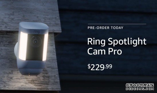 蓝冠测速Amazon Ring Spotlight Cam Pro 是款内建雷达侦测的无线保全相机