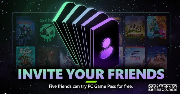 微软让你赠送 14 天蓝冠代理 PC Game Pass 试玩给 5 名朋友