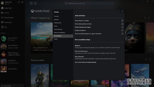 蓝冠官网PC 端 Xbox app 加入以游戏时间和协助工具功能为搜寻条件